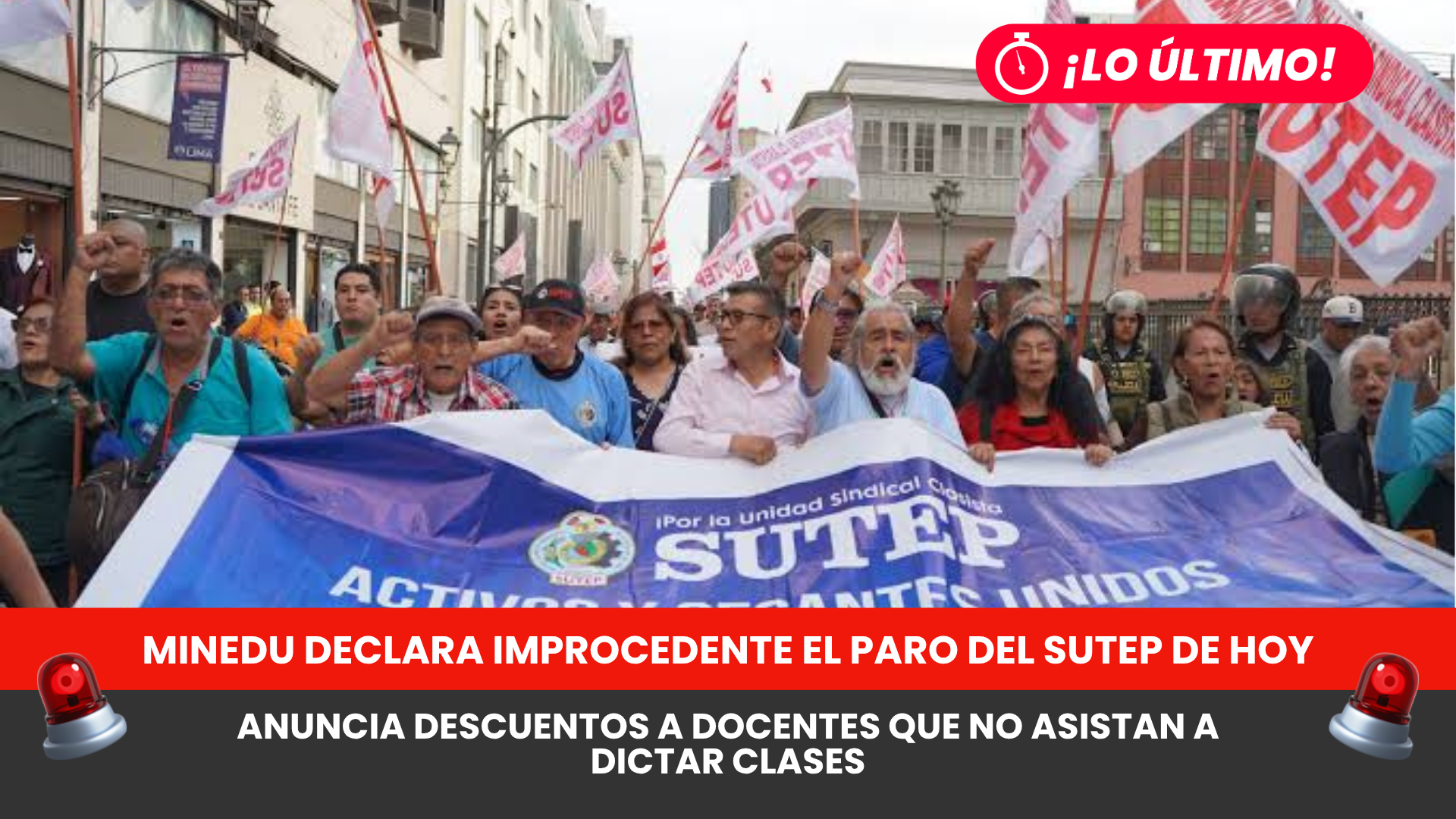 Minedu declara improcedente el paro del Sutep de hoy y anuncia descuentos a docentes que no asistan a dictar clases