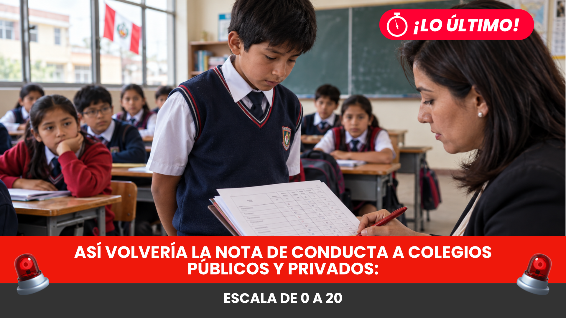 Nota de conducta volvería a los colegios: escala de 0 a 20 y menos de 11 sería desaprobatorio