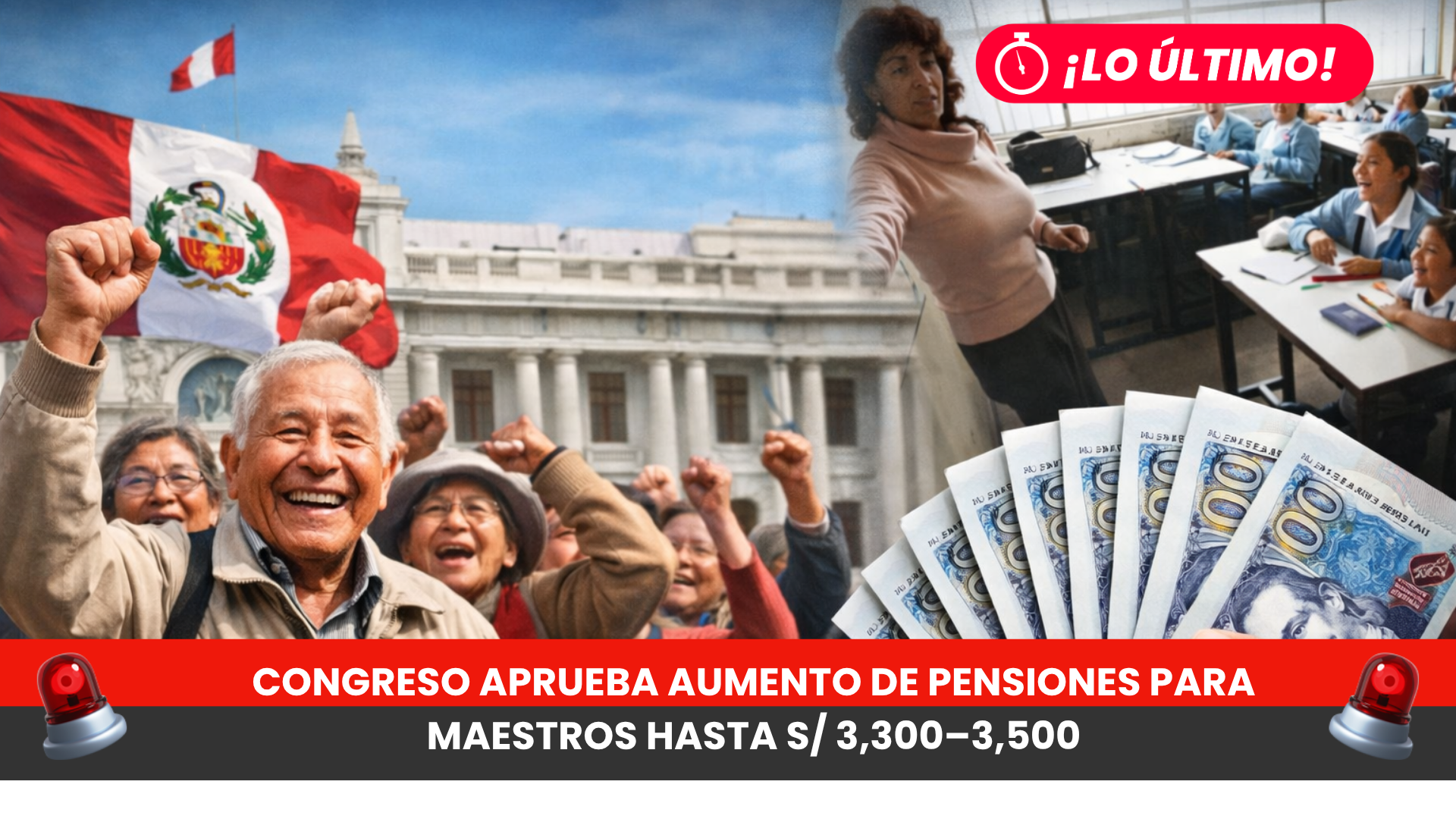 Congreso aprueba aumento de pensiones para maestros: hasta S/ 3,500 mensuales