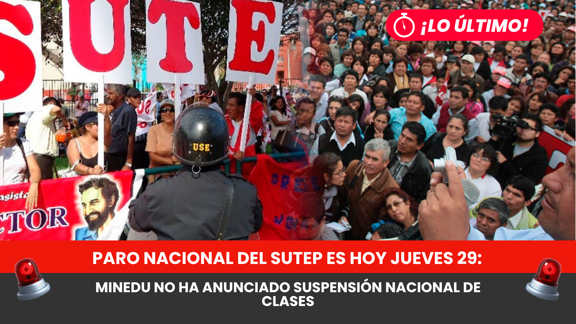 Paro nacional del Sutep es hoy jueves 29: Minedu no ha anunciado suspensión nacional de clases