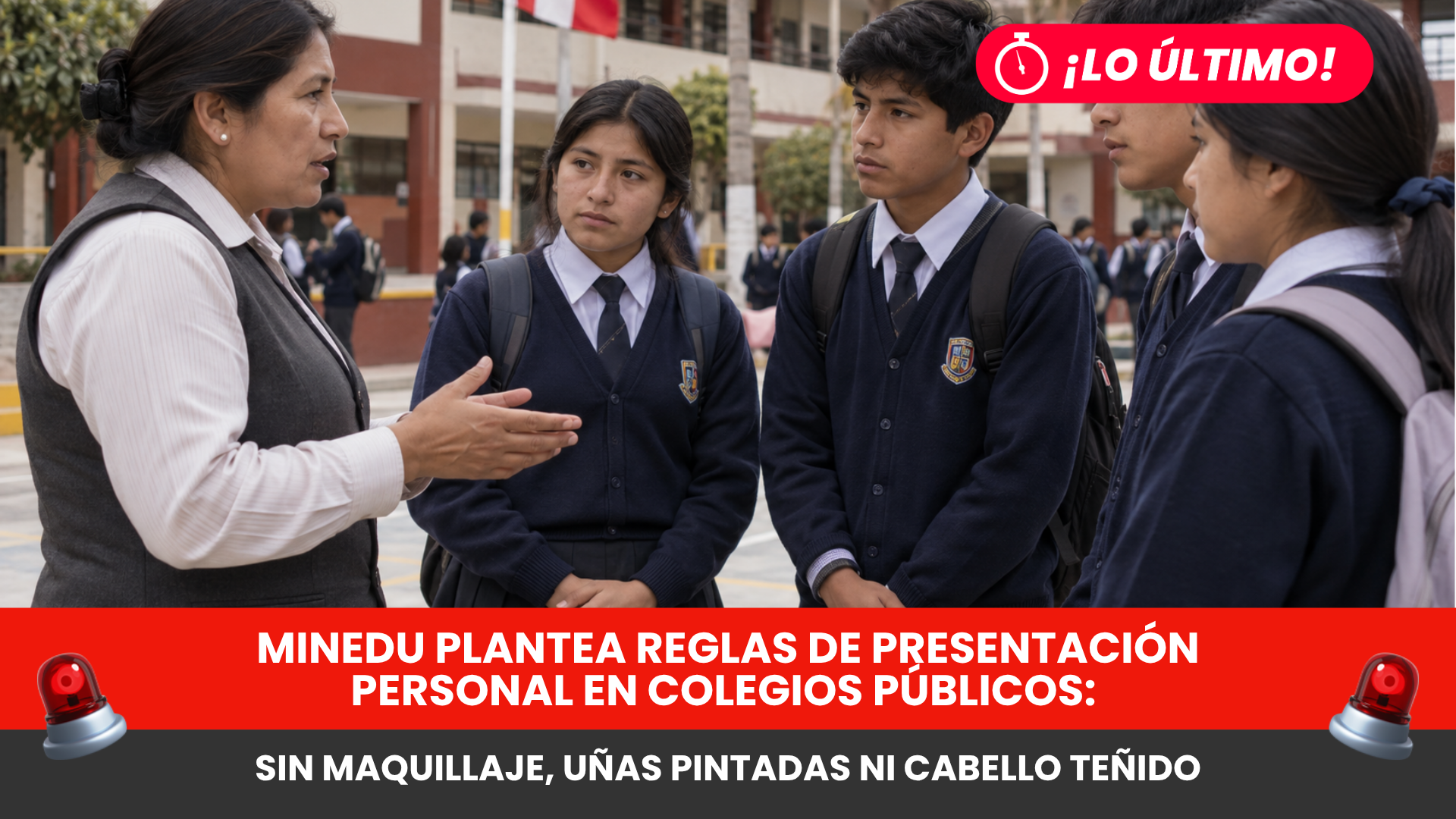 Minedu plantea reglas de presentación personal en colegios públicos: sin maquillaje, uñas pintadas ni cabello teñido