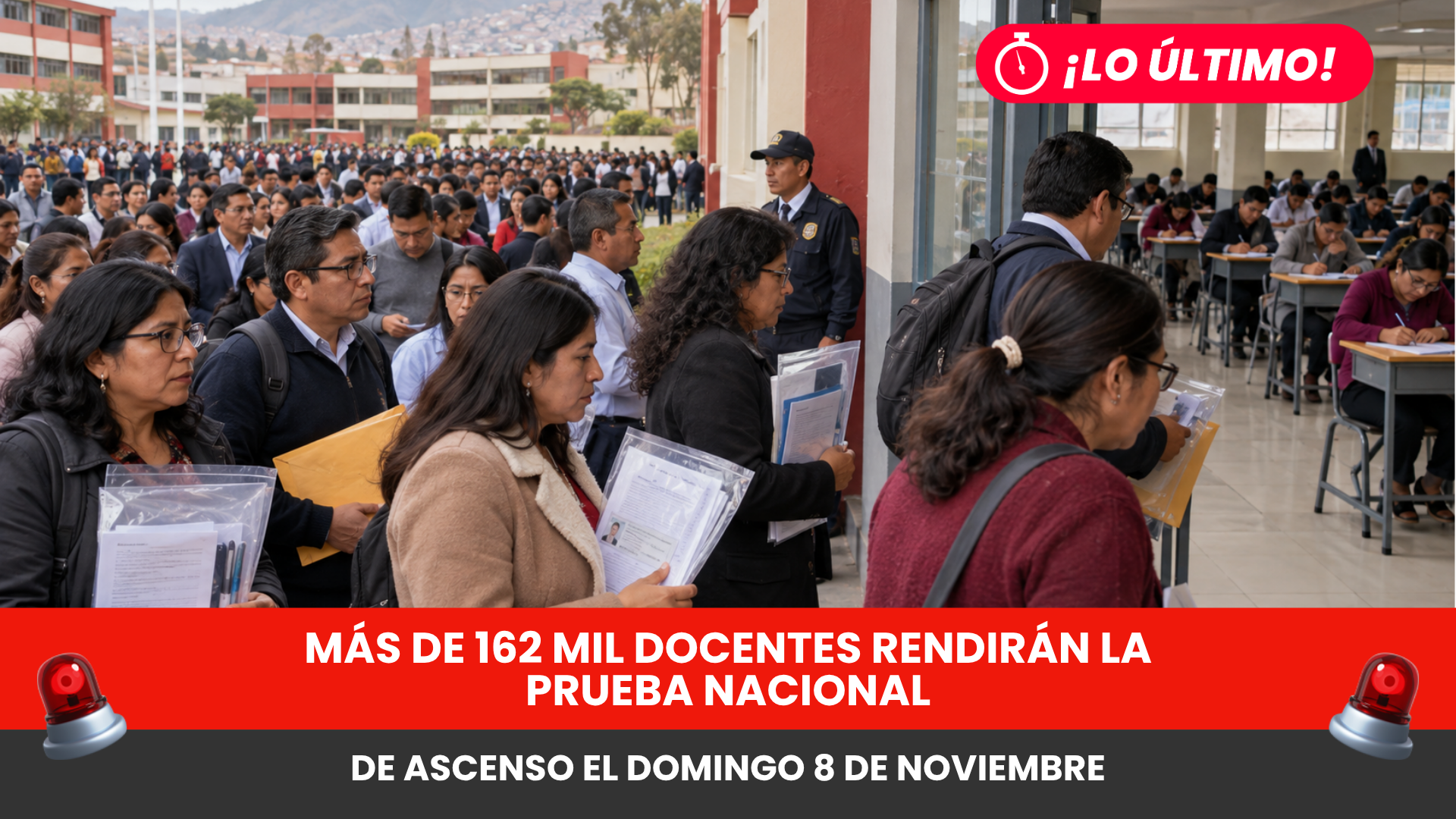 Más de 162 mil docentes rendirán la Prueba Nacional de Ascenso el domingo 8 de noviembre