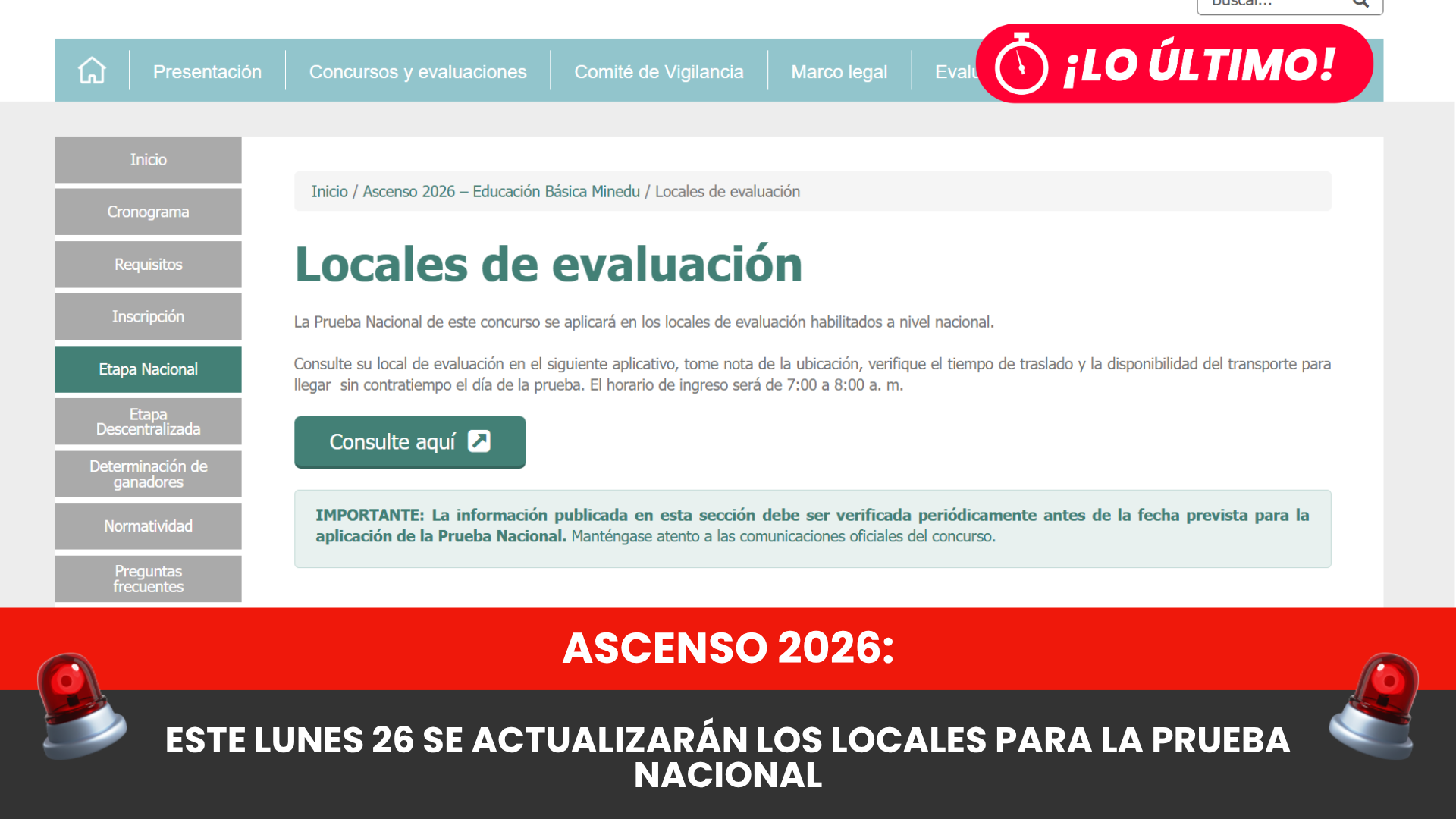 Ascenso 2026: este lunes 26 se actualizarán los locales para la Prueba Nacional