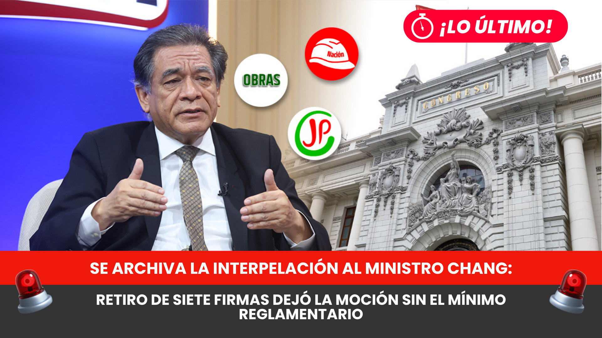 Se archiva la interpelación al ministro Chang: retiro de siete firmas dejó la moción sin el mínimo reglamentario